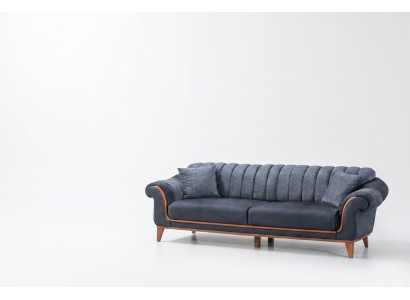 Blu-grigio salotto sete elegante divano a tre posti poltrona di lusso 2 pezzi