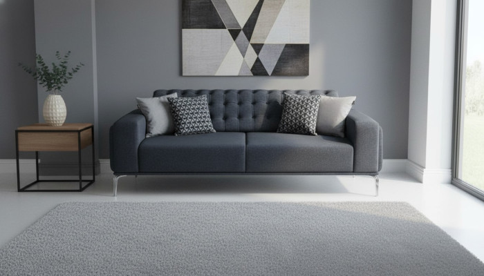 Chesterfield divano grigio a 3 posti in tessuto per il soggiorno nuovo