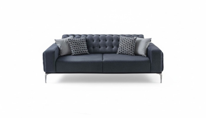 Chesterfield divano grigio a 3 posti in tessuto per il soggiorno nuovo