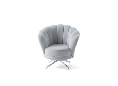 Sedia grigia da designer per il soggiorno, singola di lusso con piedini in acciaio inossidabile.