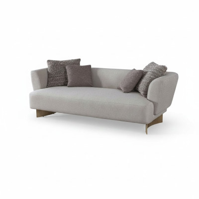 Grigio divano tre posti imbottito da salotto, design, struttura in legno - divano.