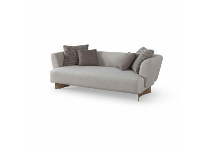 Grigio divano tre posti imbottito da salotto, design, struttura in legno - divano.