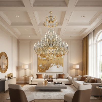 Nobile lampadario di cristallo per illuminazione del soggiorno interno luster in Italiano