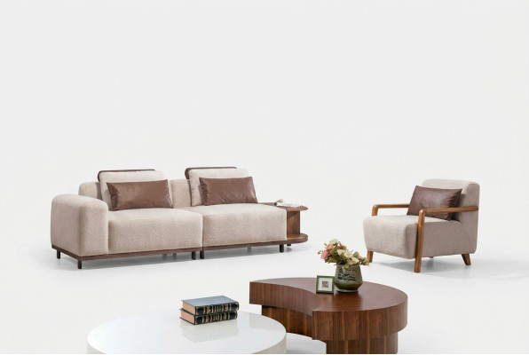 Soggiorno beige Set divani da designer 2+1 posti in lusso