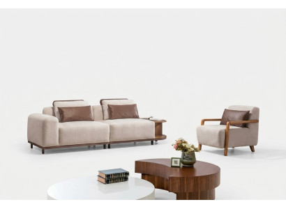 Soggiorno beige Set divani da designer 2+1 posti in lusso