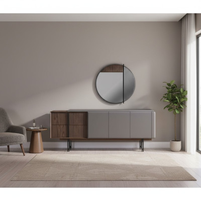 Set da sala da pranzo esclusivo composto da credenza con 2 pezzi e specchio Novità - Set da pranzo esclusivo composto da credenza con 2 pezzi e specchio Novità