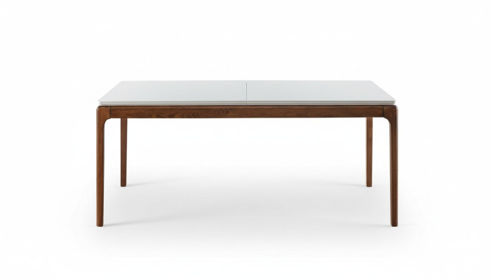 Esclusivo tavolo da pranzo di design moderno, mobili bianchi per sala da pranzo.
