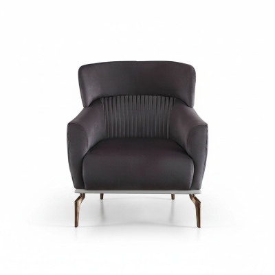 Poltrona moderna nera da salotto da club in stile lounge, in tessuto di lusso design.
