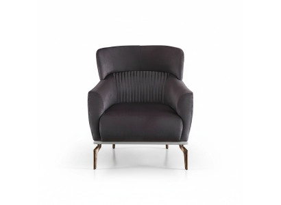 Poltrona moderna nera da salotto da club in stile lounge, in tessuto di lusso design.