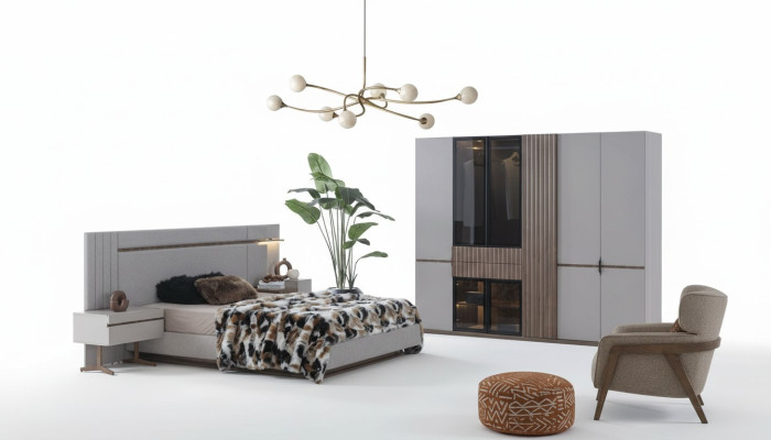 Set camera da letto design di lusso Letto 2x Comodino Armadio 4 pezzi Nuovo