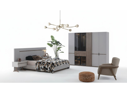 Set camera da letto design di lusso Letto 2x Comodino Armadio 4 pezzi Nuovo