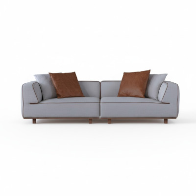 Divano a 4 posti Design Sofas Grigio Tessuto Relax Seduta Mobili 272 cm xl.