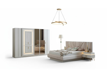 Camera da letto Set Letto di lusso 2 x Comodino Armadio 4 pezzi Mobili