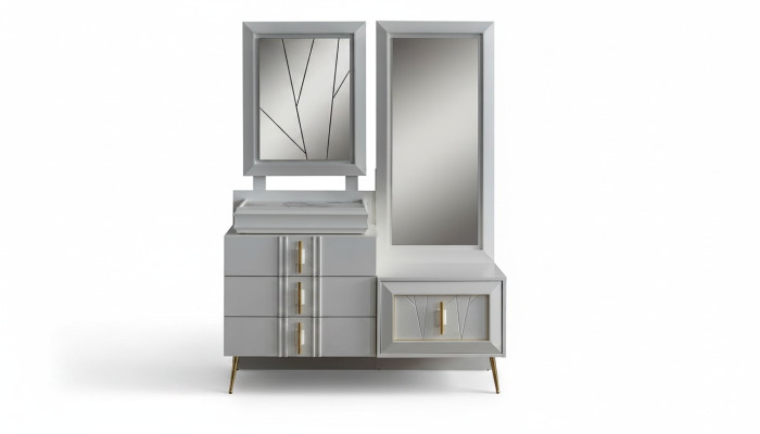 Tavolo da toeletta con specchio Console di lusso Set da camera da letto esclusivo 2 pezzi