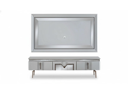 Mobile soggiorno Grigio Mobili Consolle TV Pannello Parete Pannello 2 pezzi
