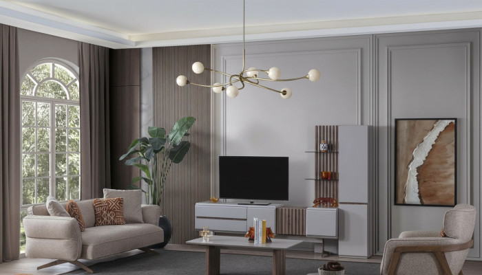 Set soggiorno arredamento completo stanza mobili divano set 5 pezzi.