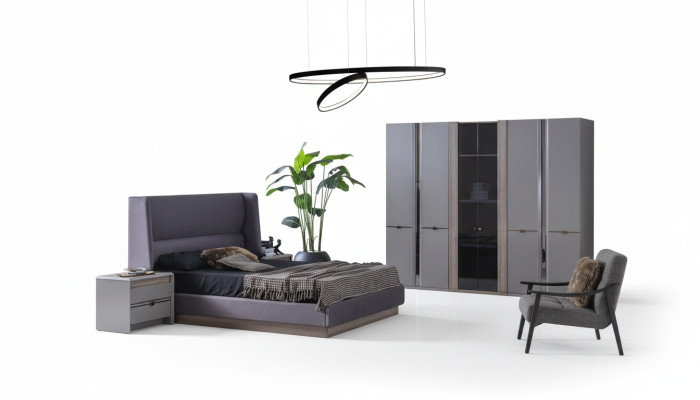 Set camera da letto Letto Armadi Armadio Letti 2x Comodini 4 pezzi.