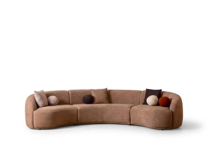 Sofà rotondo di design marrone divano d'angolo Moderno Mobili Soggiorno Divani di lusso