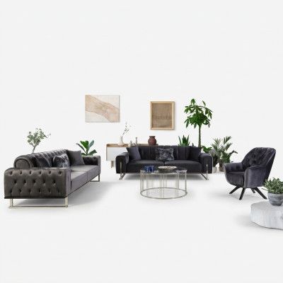 Set salotto design Divano 3+3+1 posti Mobili Set 3 pezzi.
