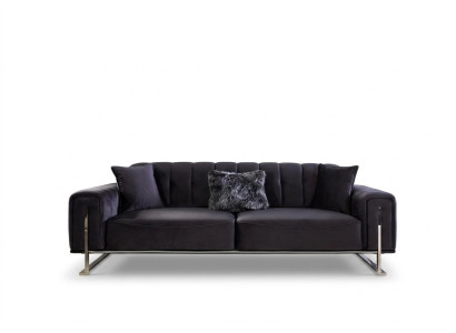 Divano design a 3 posti Moderno Mobili neri 240cm Grande xxl Salotto