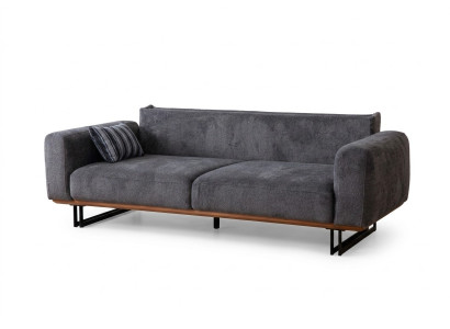 Divano 230cm Cuscino 3 posti Grigio Divano design Soggiorno