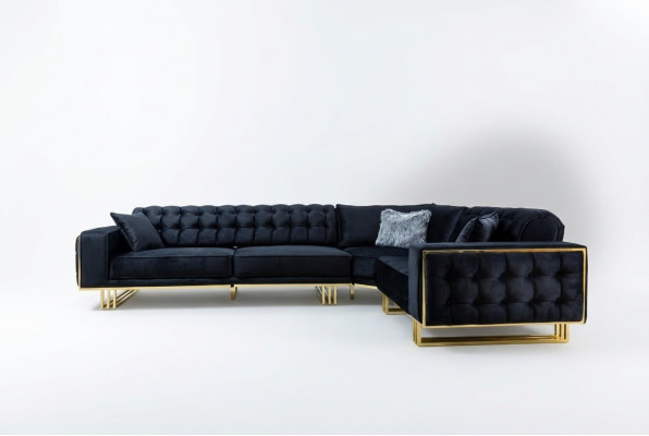 Esclusivo divano ad angolo moderno a L in stile design, arredamento soggiorno angolare.