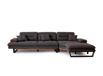 Divano d'angolo grigio design a L Moderno soggiorno angolare Arredamento del salotto, Divano