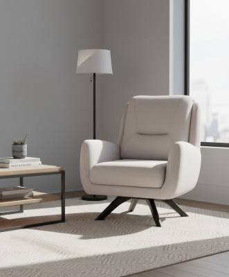 Poltrona Moderna Bianca Soggiorno Sedili Tessuto Design di Lusso Arredamento Lounge Club