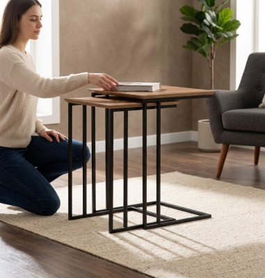 Soggiorno 2 tavolini design mobili di lusso arredamento moderno