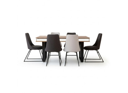 Gruppo sala da pranzo Set da pranzo Tavolo da pranzo Tavolo 6 sedie con schienale Sedia Sedie Set di 7