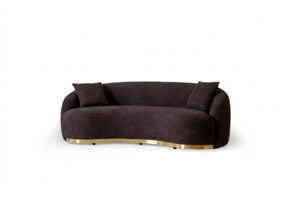 Divano design a 4 posti, colore marrone, novità nel soggiorno moderno.