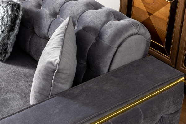 Set soggiorno designer 3 pezzi divano ad angolo a forma di L + poltrona 3 + 1 posti divano ad angolo di lusso