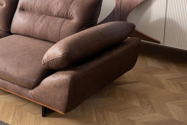 Modern Designer Divano 3 Posti 240cm Divano xxl Divani Imbottiti Design Marrone