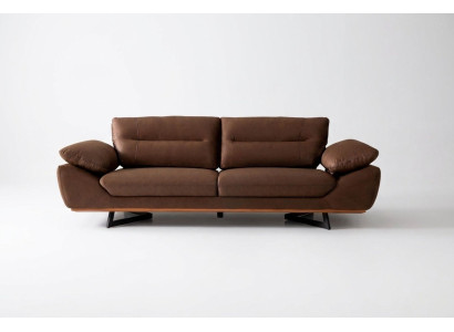 Modern Designer Divano 3 Posti 240cm Divano xxl Divani Imbottiti Design Marrone