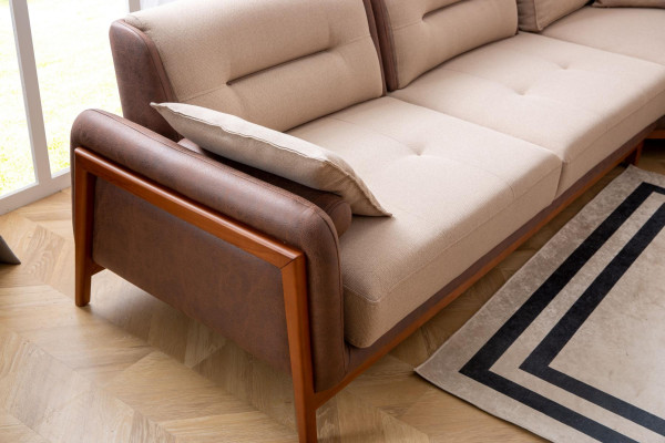 Set da soggiorno di lusso 3 pezzi divano ad angolo a forma di L 3 posti poltrona relax mobili