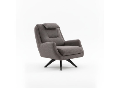Sedia moderna imbottita in tessuto per designer, Moderno Lounge Club imbottito marrone.
