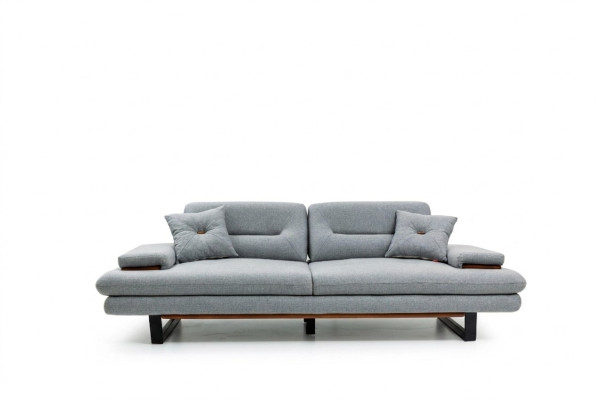 Mobili moderni per il soggiorno, divano a 3 posti grigio xxl di design, 238 cm.