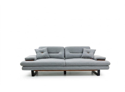 Mobili moderni per il soggiorno, divano a 3 posti grigio xxl di design, 238 cm.