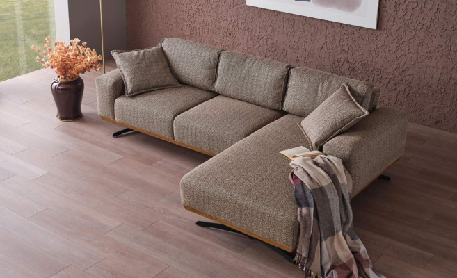 Divano d'angolo di lusso a L Moderno Mobili Grigi per Soggiorno Divano ad Angolo.