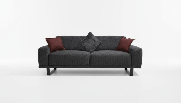 Divano di design 3 posti Soggiorno di lusso Mobili neri Divani couch.