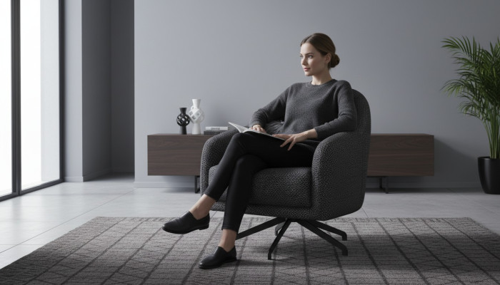 Poltrona design soggiorno mobile lusso stile nero elegante lounge club