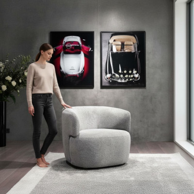 Design Poltrona Grigia, Mobili di Lusso Salotto Tessile Lounge Club