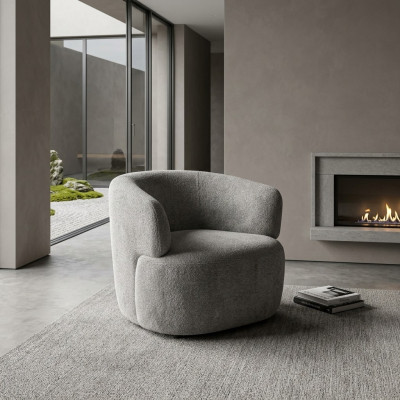 Elegante poltrona soggiorno morbida in grigio design lounge club singola.