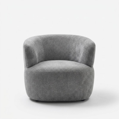 Elegante poltrona soggiorno morbida in grigio design lounge club singola.