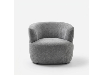 Elegante poltrona soggiorno morbida in grigio design lounge club singola.