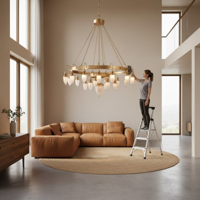 Sospensione Lampadario Lampada a cristalli Lampada da soffitto Lampade 190x220