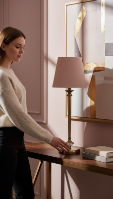Lampada da tavolo di lusso moderna per camera da letto. Lampada da tavolo 27x50.