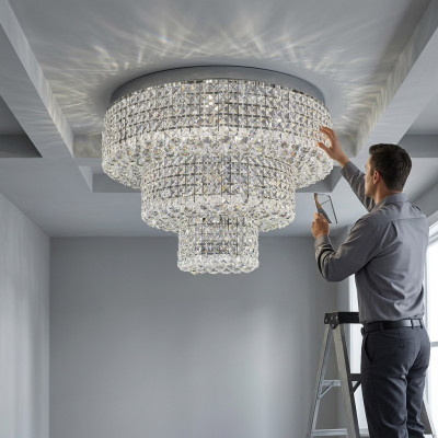 Sospensione Lampadario Lampada Lampada a cristalli Plafoniera Lampade 80x55