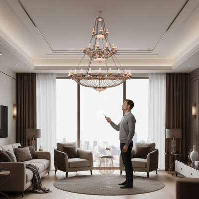 Grande lampada luminosa lampadario lampade di lusso xxl lampadario 250x300