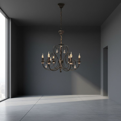 Lampadario per il soggiorno in cristallo lucente nuovo interno